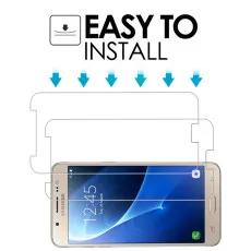 Screen Protector for Samsung J5 2016 Tempered Glass Scratch Resistant, 9H Hardness, High Transparency, Dust-Free - (2 Pack)