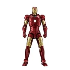 Iron Man action figure in his classic red and gold suit, standing.
