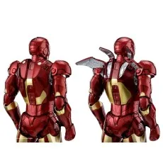Iron Man figure shown from the back, with and without flight stabilizers deployed.