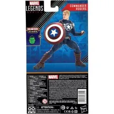 The rear view of a Marvel Legends action figure box, with product details and warnings.