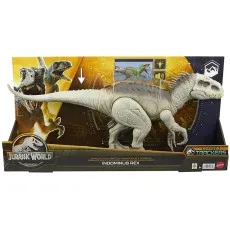 A Jurassic World Dino Trackers Indominus Rex toy, still in its box