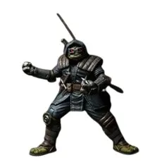 A hooded Ninja Turtle action figure with red goggles and a fighting stance.