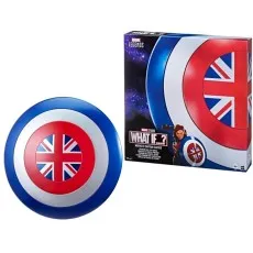 A replica of Captain Carter's Union Jack shield with its product box.