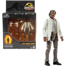 Dr. Arnold doll from the Jurassic Park Hammond Collection wearing a white lab coat.