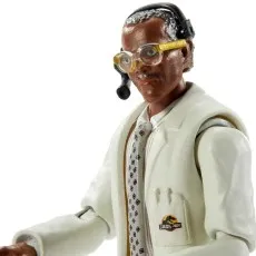 An action figure of a man with glasses, headset, white lab coat, and a patterned tie.