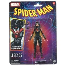 A boxed Marvel Legends Series action figure of Jessica Drew as Spider-Woman