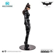 A DC Multiverse Catwoman action figure in a black suit with a mask and pointy ears.