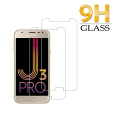 Samsung J3 Pro Tempered Glass UK Screen Protector Anti-scratch, 9H Hardness, High Transparency, Dust-Free - (2 Pack)