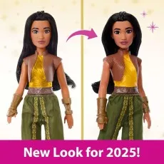 Raya doll with a before and after comparison, highlighting an updated New Look for 2025.