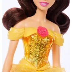 The upper body of the Belle fashion doll, with a sculpted bodice and a pink rose on her collar.