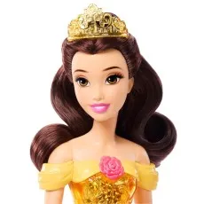 A head and shoulders shot of the Belle fashion doll, showing her smile and elegant hairstyle.