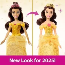 Two Belle dolls side-by-side, showing a New Look for 2025 with an updated dress and crown.