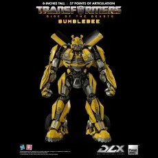 A full-body promotional image of the Transformers Rise of the Beasts Bumblebee collectible figure..