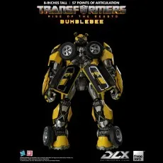 A promotional image of the Bumblebee action figure showing its detailed back and wings.