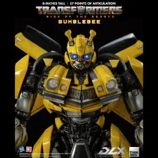An extreme close-up of the Bumblebee collectible figure's head and chest.