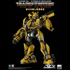 The Transformers Rise of the Beasts Bumblebee figure is shown with one arm transformed into a cannon.