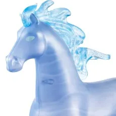 A close-up of the Nokk water spirit horse toy with a sparkling blue mane