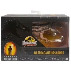 A black and gray box containing a Metriacanthosaurus toy with a clear window showing the figure.