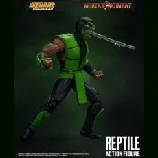 The Mortal Kombat Reptile action figure with his lizard head and tongue attack accessory.
