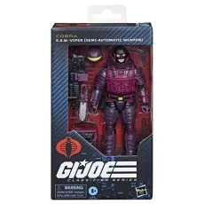 A GI Joe Classified Series Cobra S.A.W. Viper action figure in its box
