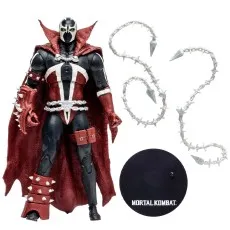Spawn action figure with his display stand and spiked chain accessory.