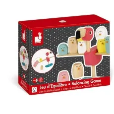 A box for the Janod Balancing Game, featuring a flamingo and bird pieces