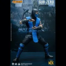 The Mortal Kombat Sub-Zero action figure in a crouching, fighting pose..