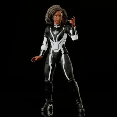 A full-body shot of the Marvel Legends Photon action figure, with her hand raised.