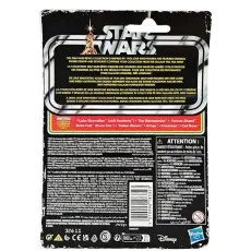 The back of a Star Wars Retro Collection action figure card, with text in multiple languages.