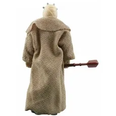 The back view of a Tusken Warrior action figure, showing its textured robe and head spikes.