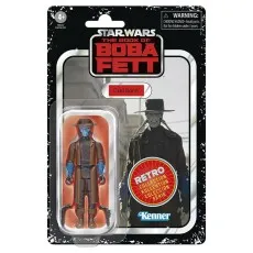 The Cad Bane toy from the Star Wars Retro Collection, featuring Kenner branding on the packaging.