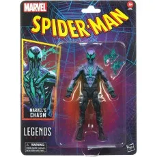 The Marvel's Chasm action figure is shown in its packaging. The cardback has a Spider-Man logo and a picture of the character.