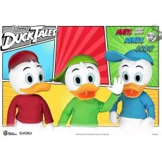 The three nephews, Huey, Dewey, and Louie, posed together in their signature outfits