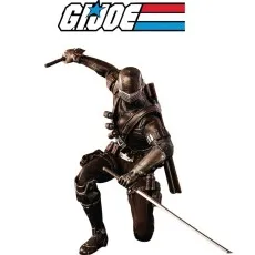 Snake Eyes G.I. Joe action figure in a crouching or kneeling pose, holding two katanas
