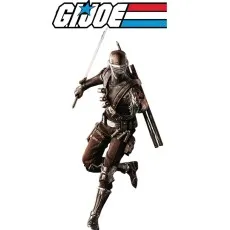 Snake Eyes G.I. Joe action figure in a running pose, holding a katana and a gun