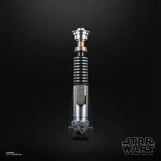 Lightsaber hilt dissected view showing internal silver and gold components on a black background