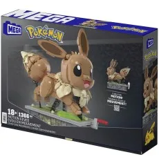 The product packaging for the Pokémon Eevee building set with a motion feature.