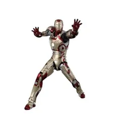 Iron Man action figure (Mark 42 or 43) in a repulsor blast pose on a white background