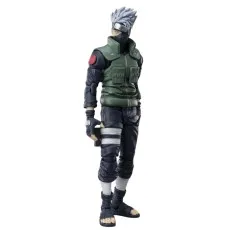 Kakashi Hatake action figure from Naruto, standing and holding a pouch, wearing a green vest