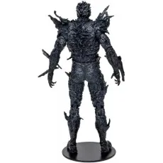Rear view of the Dark Flash action figure standing on a black base, showing its textured back