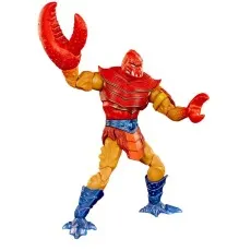Clawful action figure in a menacing pose, with a large red claw raised and blue crab feet