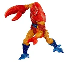 Clawful action figure in red crab armor with a large red claw reaching out, in a wide stance