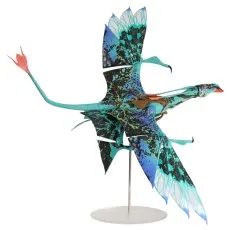 A wooden letter puzzle with pastel-colored letters and a navy blue box with a handle.