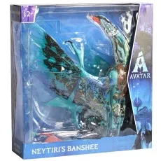 An Avatar action figure of the blue Ikran, or Banshee, in its retail packaging.