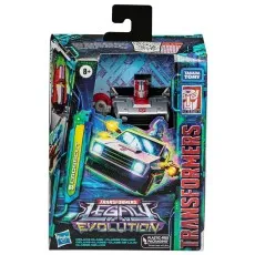 The front of the Transformers Legacy Evolution Deluxe Class Crosscut action figure box.