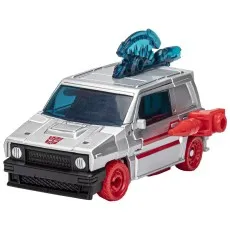 The Transformers Legacy Evolution Crosscut figure transformed into its silver car vehicle mode.