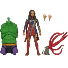 Ms. Marvel action figure with BAF Hulk torso, alternate hands, and Goose the cat