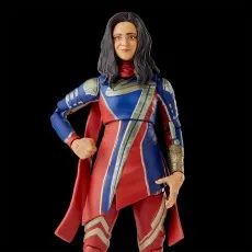 Close-up of the Ms. Marvel action figure in her red, blue, and gold suit