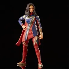 Ms. Marvel action figure standing confidently in her red, blue, and gold superhero suit