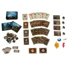 A complete collection of all the game pieces from the Nemo Rising board game.